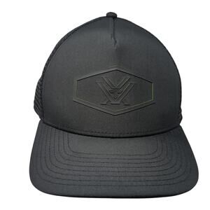 Vortex Snapback Mesh Back Trucker Hat Black One Size Solid Outdoor